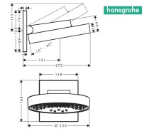 MEDIDAS DUCHA FIJA MURAL RAINFINITY HANSGROHE